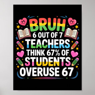 6 von 7 Lehrern denken, 67% der Schüler überbeansp Poster