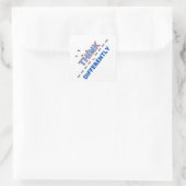 6.w anders denken quadratischer aufkleber (Tasche)