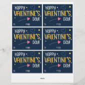 6 Weltraum-Kinder-Klassenzimmer Valentintagskarte Briefbogen (Rückseite)