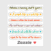 6 Wise Quotes | Motivational & Inspirational Aufkleber (Blatt)