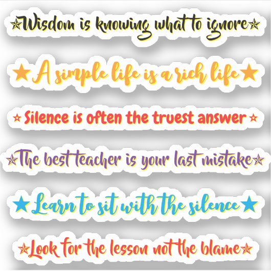 6 Wise Quotes | Motivational & Inspirational Aufkleber (Vorderseite)