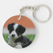 6 Wochen-alte Border-Collie Schlüsselanhänger (Rückseite)