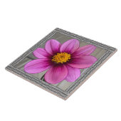 6"x 6" Keramik Tile mit markanter rosa Dahlia Fliese (Seite)