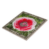6" x 6" Keramik Tile mit Rot und Weiß Mohn Fliese (Seite)
