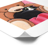 6" x 6" Whimsical Cat Art | Bettkatze Poster (Ecke)