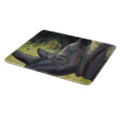 6" x 7" Glasschneidenbrett mit Nashornbild Schneidebrett (Ecke)