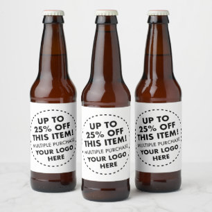 6 x Benutzerdefinierte Biermarken 25% Rabatt auf B Bierflaschenetikett