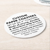 6 x Benutzerdefinierte Personalisiert 4" ROUND Pap Runder Pappuntersetzer (Angewinkelt)