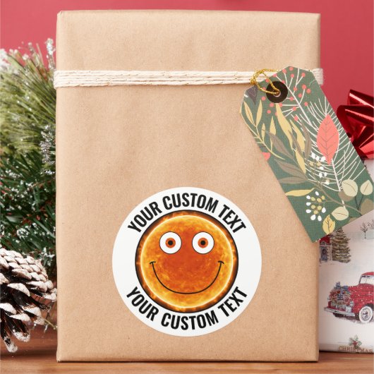 6 x Der Personalisierte Text der Sonne, benutzerde Runder Aufkleber (Feiertag)