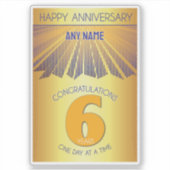 6 Year | Golden Ray 12 Step CUSTOM NAME Aufkleber (Vorderseite)