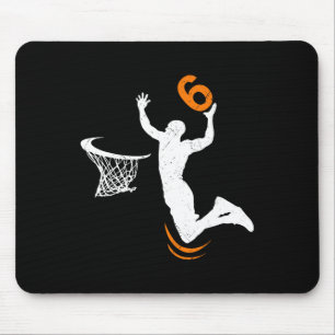 6 Year Old Basketball Dunk 6th Birthday Party Boys Mousepad