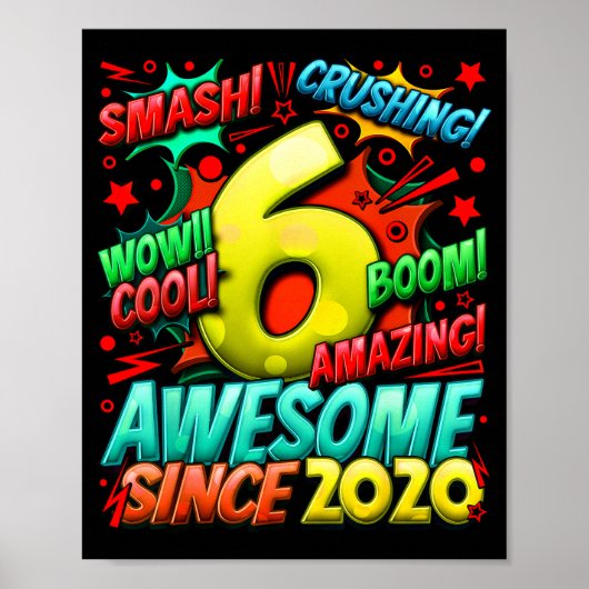 6 Year Old For Boys 6th Birthday Boy 6 Year Old Bo Poster (Vorne)