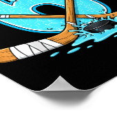 6 Year Old Hockey Ice Cream Drip Youth 6th Birthda Poster (Ecke)