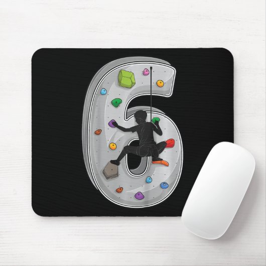 6 Year Old Rock Climbing 6th Birthday Adventures C Mousepad (Mit Mouse)