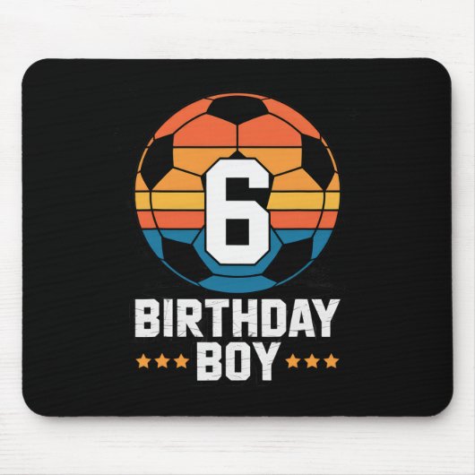 6 Year Old Soccer Player 6th Birthday For Boys Mousepad (Vorne)