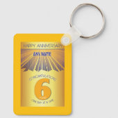 6 Year Sober Anniversary | Golden Ray 12 Step Schlüsselanhänger (Rückseite)