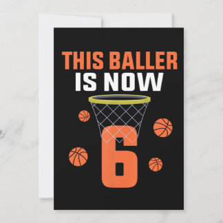 6 Years Old 6th Birthday Basketball Gift For Boys Einladung