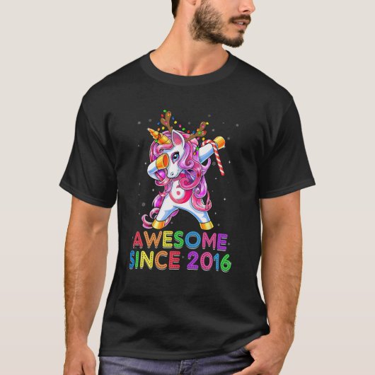 6 Years Old Unicorn Dabbing 6Th Birthday Girl Unic T-Shirt (Vorderseite)