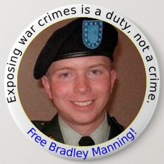 6 Zoll freier BradleyManning Knopf Button (Vorderseite)
