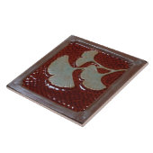 6 Zoll Keramik mit grünem Gingko-Blatt Fliese (Seite)