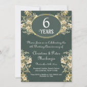 6. Zuckerrüben Hochzeitstag Rich Blues Einladung (Vorderseite)