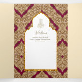 6pg NIKAH WALIMAH White Red Gold Verziert Dreifach Gefaltete Einladung (Innenseite Mitte)