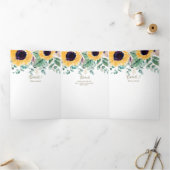 6pg Rustikale Sonnenblumen Hochzeitsprogramm Dreifach Gefaltete Einladung (Innenseite)
