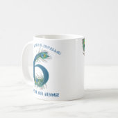 6th Anniversary Peacock Feather Customizable Kaffeetasse (Vorderseite Links)