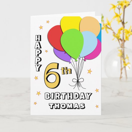 6th Birthday Card Karte (Gelbe Blume)