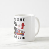 6th Birthday Gift Firefighter Boy Born in 2016 Kaffeetasse (VorderseiteRechts)