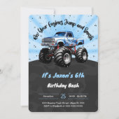 6th Birthday Monster Truck Einladung (Vorderseite)