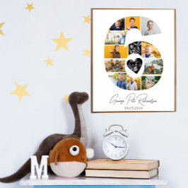 6th Birthday Photo Collage Poster Keepsake
