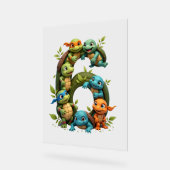 6th Birthday Sea Turtle Tortoise Theme Party 6 Yea Acrylschild (Winkel)