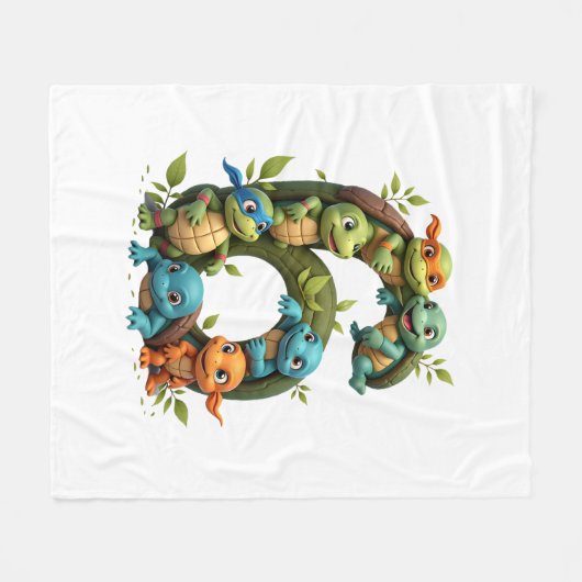 6th Birthday Sea Turtle Tortoise Theme Party 6 Yea Fleecedecke (Vorderseite (Horizontal))