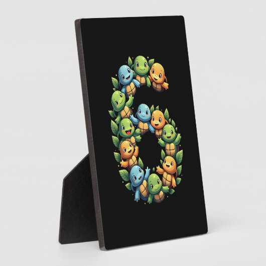 6th Birthday Sea Turtle Tortoise Theme Party 6 Yea Fotoplatte (Seite)