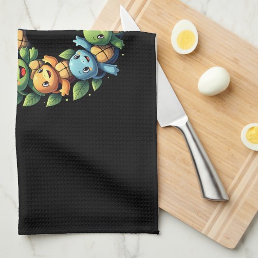 6th Birthday Sea Turtle Tortoise Theme Party 6 Yea Geschirrtuch (Viertel Falte)