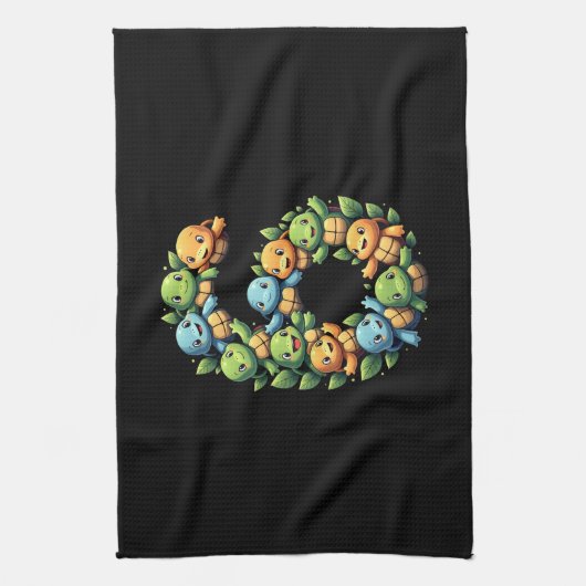 6th Birthday Sea Turtle Tortoise Theme Party 6 Yea Geschirrtuch (Vertikal)