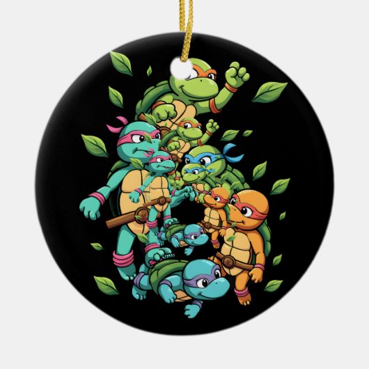 6th Birthday Sea Turtle Tortoise Theme Party 6 Yea Keramik Ornament (Vorne)