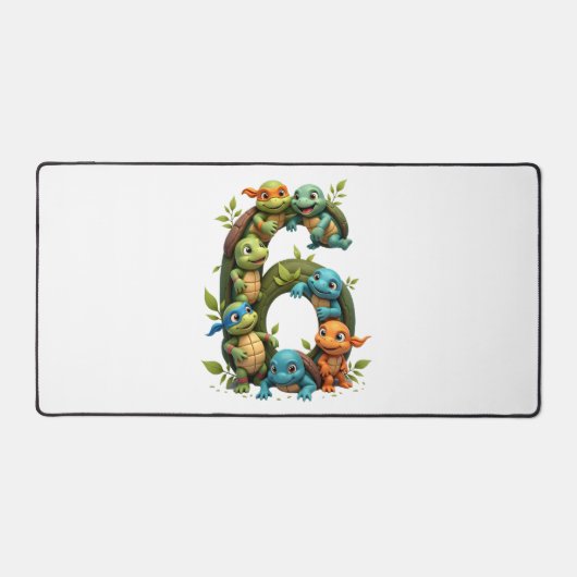 6th Birthday Sea Turtle Tortoise Theme Party 6 Yea Schreibtischunterlage (Vorderseite)