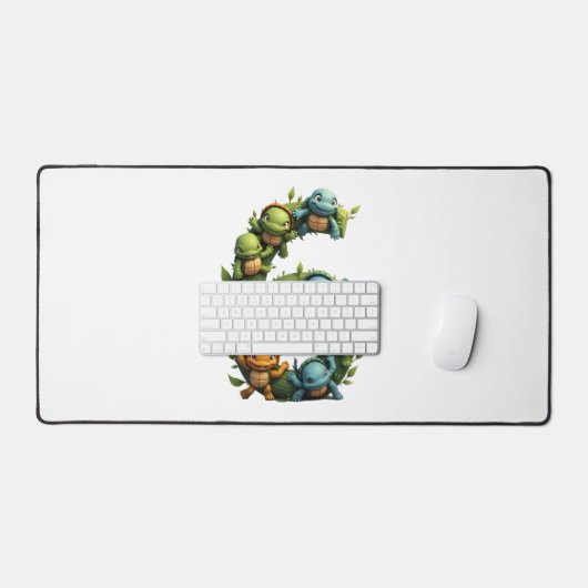 6th Birthday Sea Turtle Tortoise Theme Party 6 Yea Schreibtischunterlage (Tastatur & Maus)