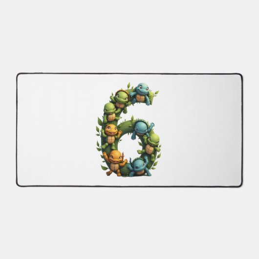 6th Birthday Sea Turtle Tortoise Theme Party 6 Yea Schreibtischunterlage (Vorderseite)