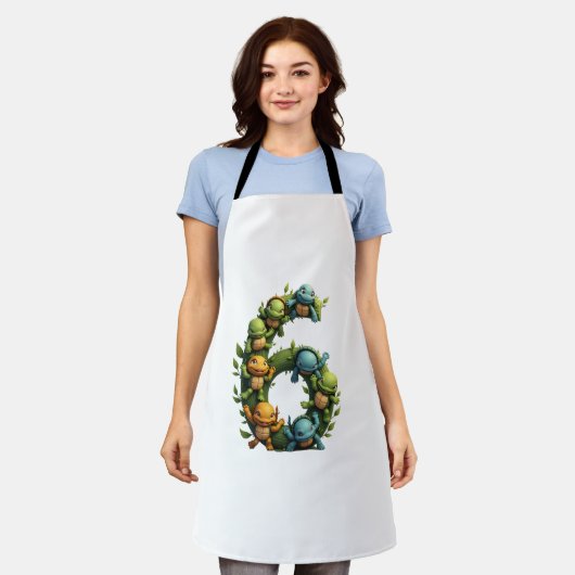 6th Birthday Sea Turtle Tortoise Theme Party 6 Yea Schürze (Getragen)