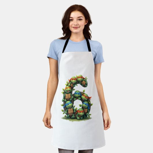 6th Birthday Sea Turtle Tortoise Theme Party 6 Yea Schürze (Getragen)