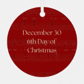 6th Day of Christmas Six Geese A-Laying Ornament Aus Metall (Rückseite)