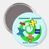 6th Grade Rocks - Math Symbols Magnet (Vorderseite/Rückseite)
