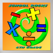 6th Grade Rocks - Math Symbols Poster (Vorne)