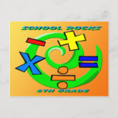 6th Grade Rocks - Math Symbols Postkarte (Vorderseite)