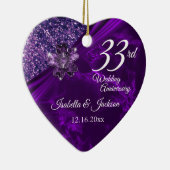 6th or 33rd Amethyst Purple Wedding Anniversary Keramik Ornament (Rechts)
