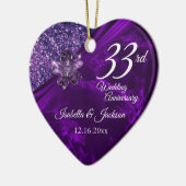 6th or 33rd Amethyst Purple Wedding Anniversary Keramik Ornament (Links)
