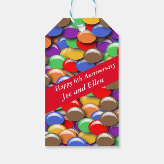 6th Wedding Anniversary Candy, Geschenkanhänger (Rückseite)